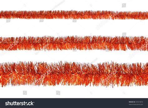 Orange Tinsel Isolated On White Background Stock Photo 93541810