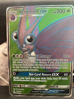 Nm Full Art Pokemon Venomoth Gx Card Unbroken Bonds Set Sm