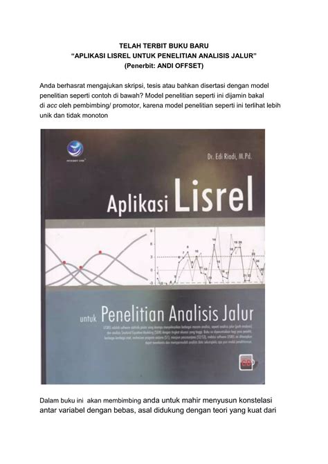 Buku Aplikasi Lisrel Untuk Penelitian Analisis Jalur Pdf