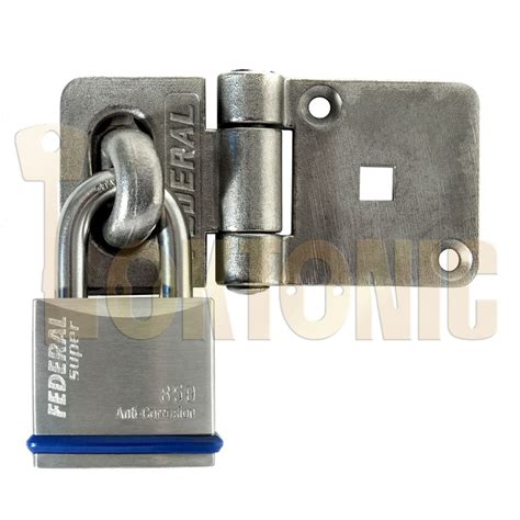 Federal Heavy Duty Stainless Steel Hasp Padlock Set Shed Garage Gate