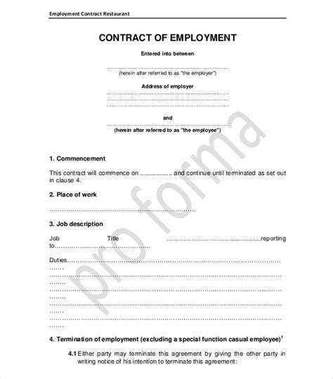 employee contract examples