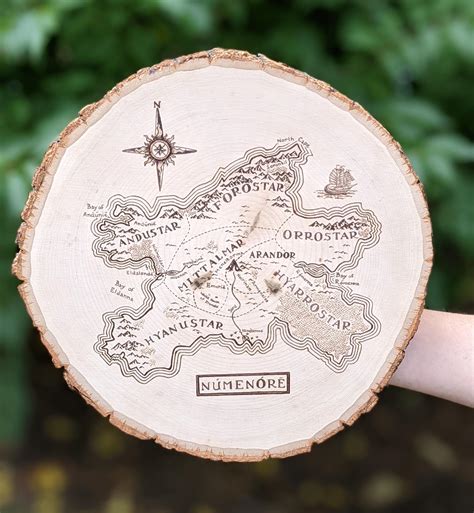 A Woodburned Map Of Numenor Oc Rlotronprime