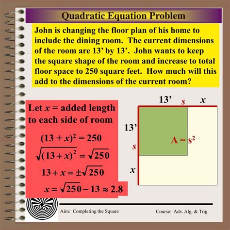 Ppt Aim How Do We Solve Quadratic Equations By Completing The Square