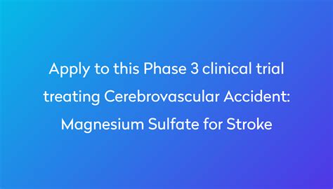 Magnesium Sulfate For Stroke Clinical Trial 2023 Power