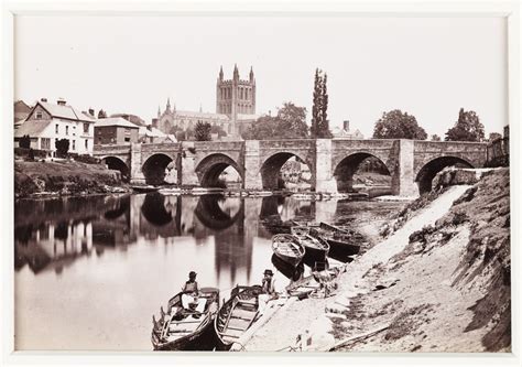 Hereford The Old Wye Bridge And Cathedral No Creator Flickr