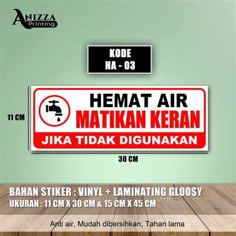 STIKER HEMAT ENERGI MATIKAN KERAN LAMINASI GLOSSY Lazada Indonesia