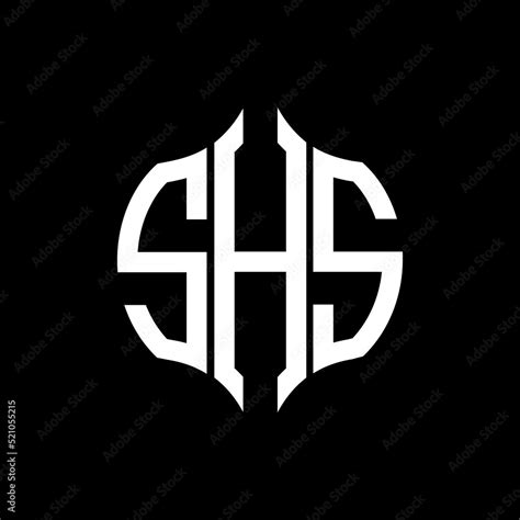 SHS letter logo. SHS best black background vector image. SHS Monogram ...