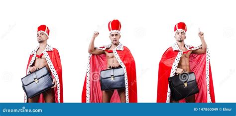 The Naked King Isolated On The White Stock Image Image Of Businessman Manager