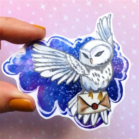 New Hedwig Owl Harry Potter Vinyl Sticker Messenger Owl Etsy