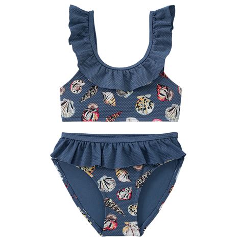 Mädchen Bikini mit Wabenstruktur DUNKELBLAU BUNT von Ernstings Family ansehen