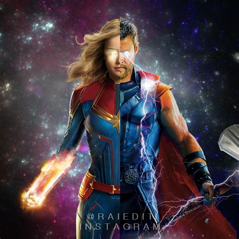 Thor and Captain Marvel by badlalands on DeviantArt