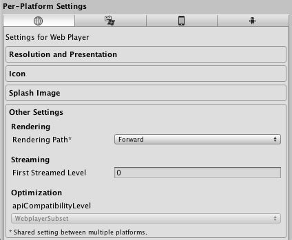 Unity - Player Settings