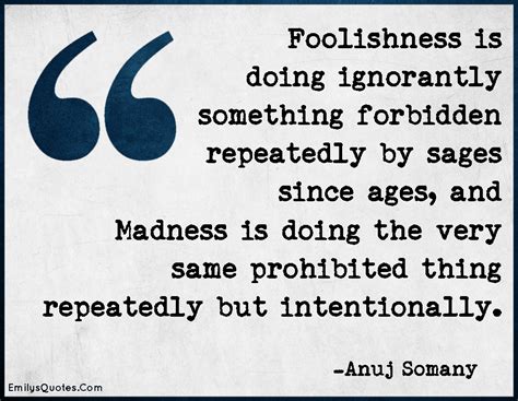 Foolishness Is Doing Ignorantly Something Forbidden Repeatedly By Sages