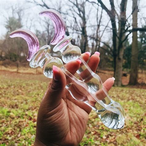 Crescent Wand Crystal Glass Massage Wand Glass Dildo Pink Etsy