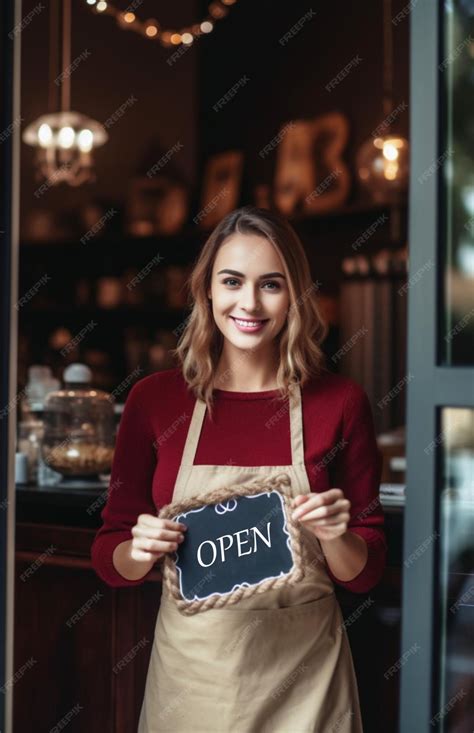 Premium AI Image | Portrait of a positive girl standing at the entrance