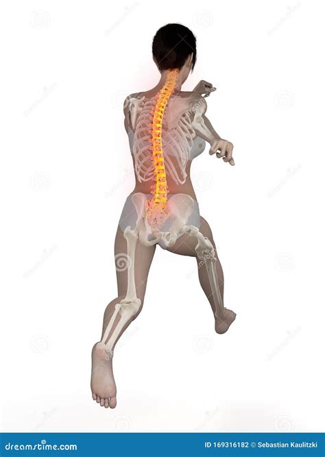 A Painful Back while Running Stock Illustration - Illustration of pain