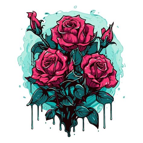 Pintura Acuarela De Rosas Vector Premium