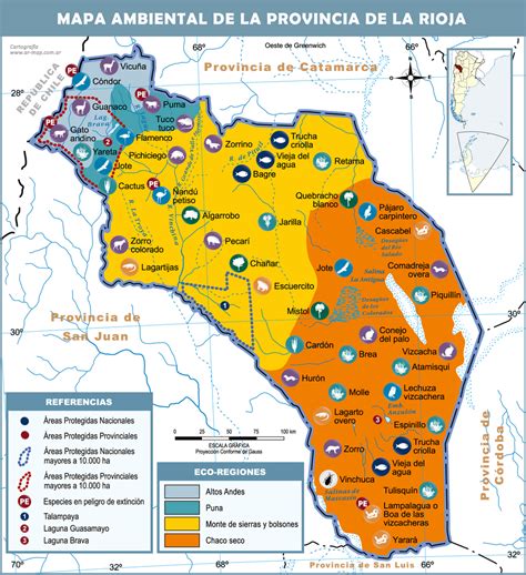 Mapa Ambiental De La Provincia De La Rioja Argentina La Rioja Gifex