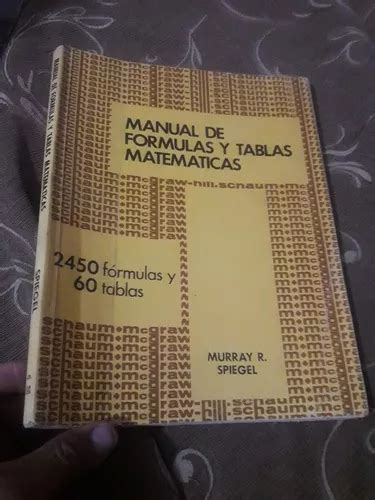 Libro Schaum Manual De Formulas Y Tablas Matematicas Murray Cuotas Sin Interés