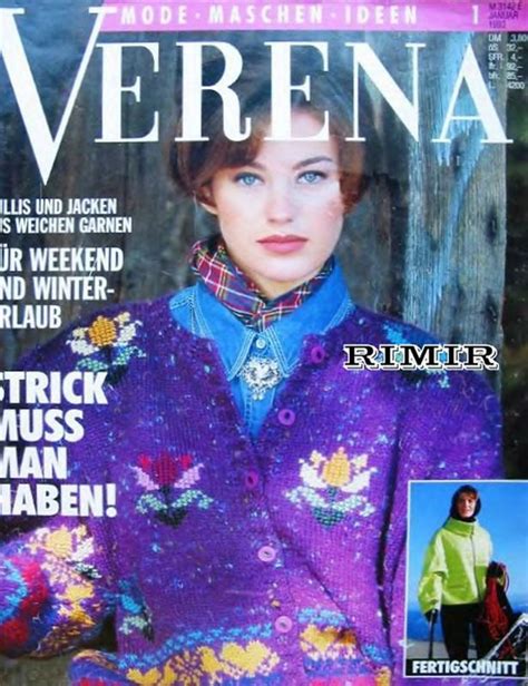 Verena № 1 1993 Knitting Magazine Crochet Book Cover Knitting Books