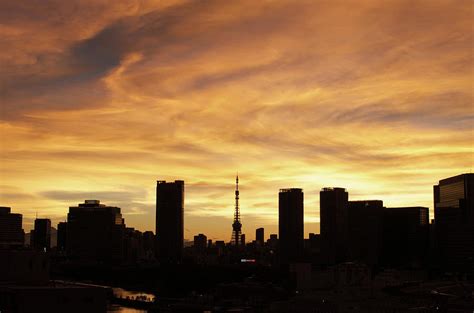 Tokyo Tower At Sunset by Keiko Iwabuchi