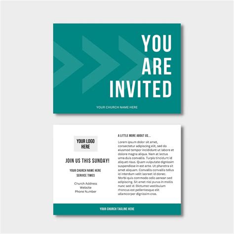 Church Invite Card Template EDITABLE CANVA FILE Bold Church Branding ...