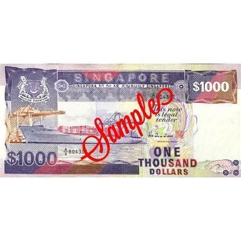 Singapore Banknotes 1000 Dollars Banknote Ship Series 1984 1999 Hobbies And Toys Memorabilia