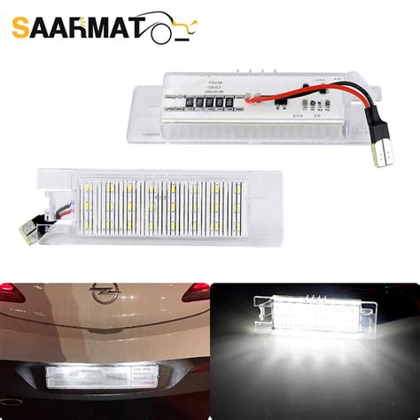 2Pcs Error Free LED License Number Plate Light Lamps For Opel Astra H J