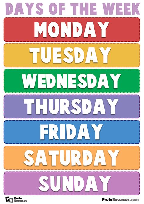 Days Of The Week Poster