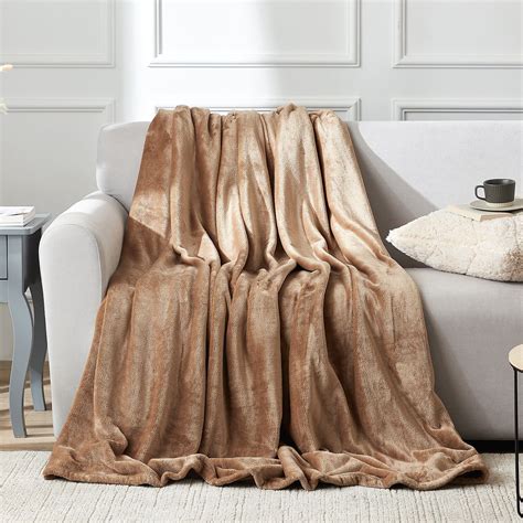 Eheyciga Fleece Blanket Camel Throws For Sofas Fluffy Warm Soft Blanket