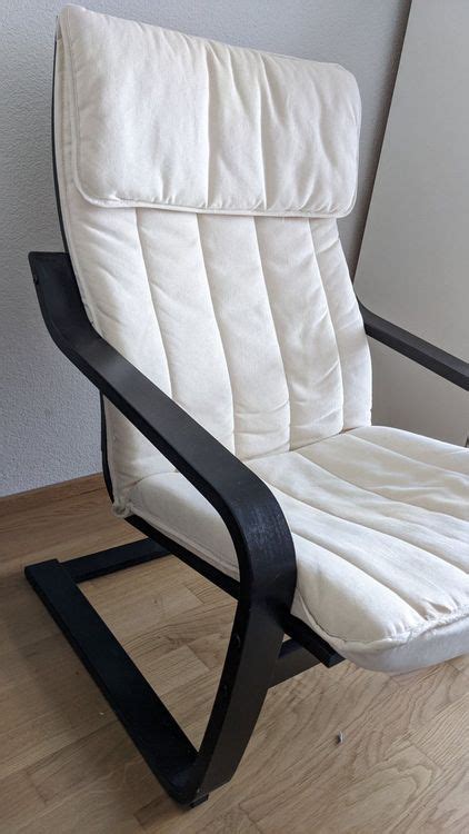 Ikea Po Ng Sessel Schwarz Polster Beige Kaufen Auf Ricardo