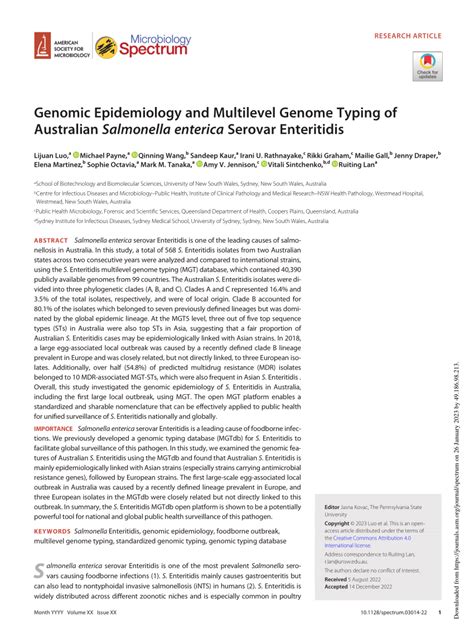 Pdf Genomic Epidemiology And Multilevel Genome Typing Of Australian