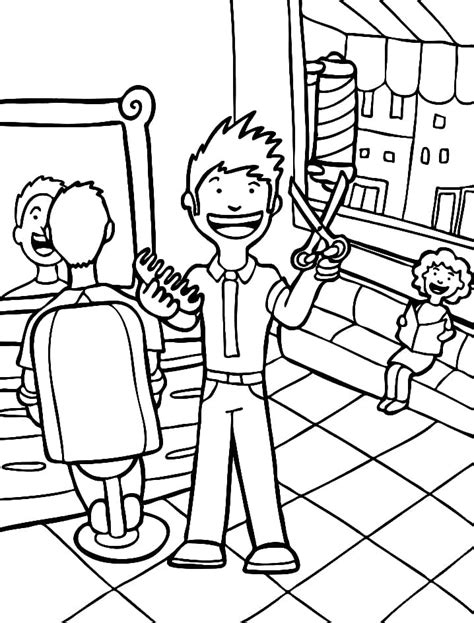 Printable Barber Coloring Pages Coloring Cool