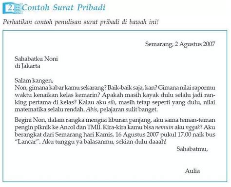 Struktur Surat Pribadi Master Soal