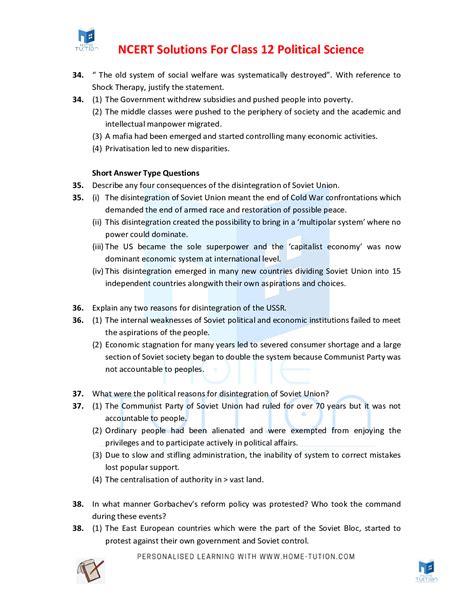 NCERT Solutions For Class 12 Political Science Chapter 2 The End Of