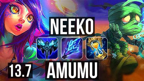 NEEKO Jinx Vs AMUMU Zeri SUP 4 1 13 500 Games 1 0M Mastery