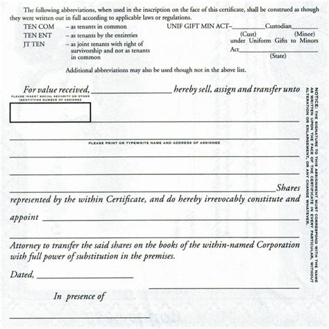 Template For Share Certificate