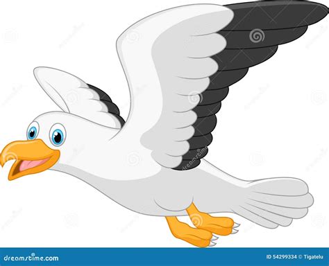 Cartoon Smiling Seagull Stock Vector - Image: 54299334