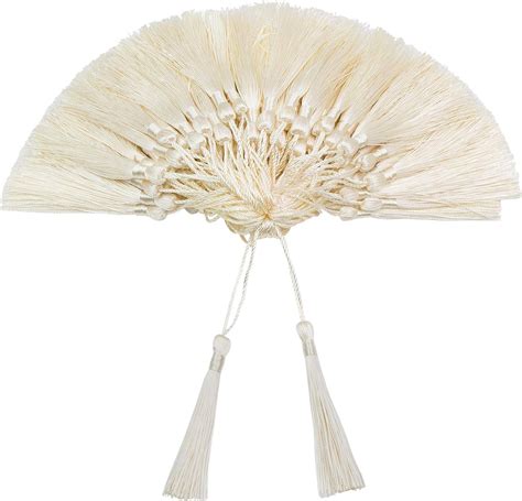 Vapker 100 Pieces Cream Tassels 13cm5 Inch Silky Handmade Soft Tassels