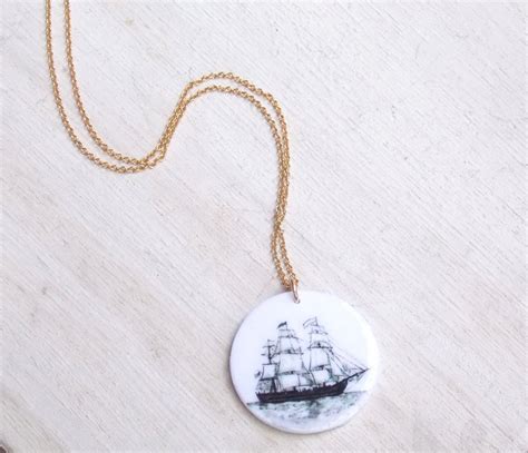 Ship necklace sailing ship necklace ship necklace silver | Etsy