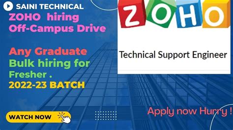 Zoho Hiring Any Graduate Off Campus Job Drive Batch