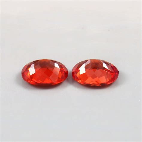 AAA Natural Ceylon Padparadscha Sapphire Loose Oval Gemstone Cut Pair 8