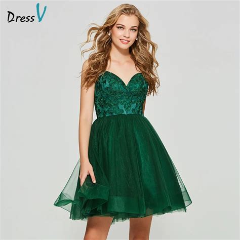 Dressv Dark Green Homecoming Dress Elegant Spaghetti Straps Short Mini