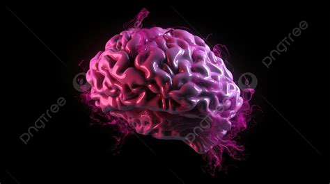 Brain With Light Pink Smoke Background 3d Rendering Illustration Brain