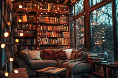 A Cozy Living Room Overflowing With Books Creating An Inviting Reading