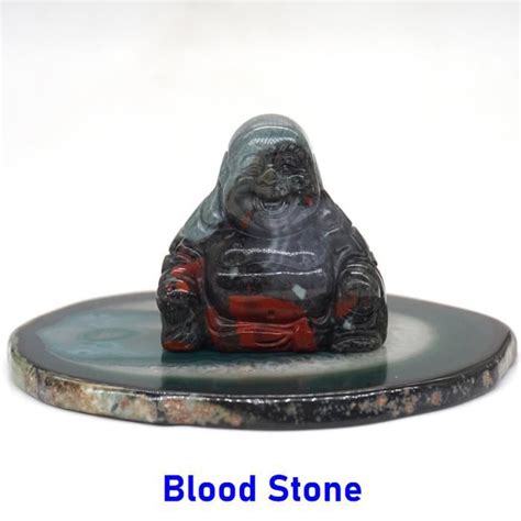 Pierre Vendue Seule Blood Stone Statue De Bouddha En Cristal Naturel