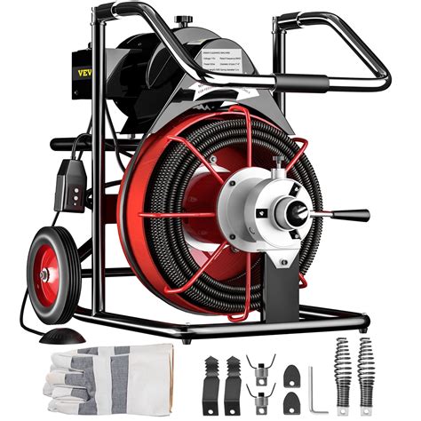 Sewer Machine Drain Cleaner 100' x 1/2" 550W Sewer Cleaning Clog w ...