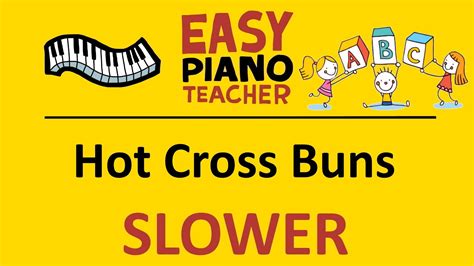 Hot Cross Buns Slow Piano Tutorial Easy Keyboard Song Nursery Rhyme Note Names Ept Youtube