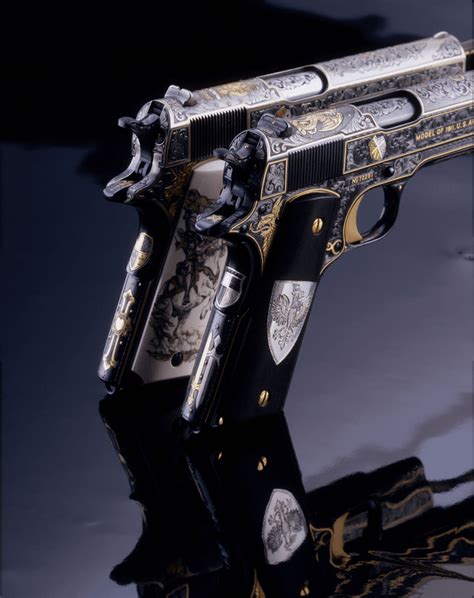 A Pair Of Custom Engraved Colt Pistols R 1911