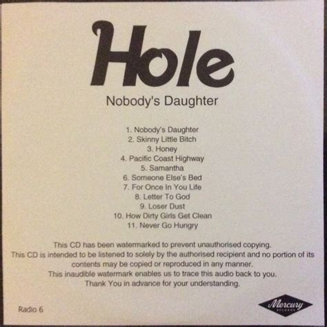 Hole Nobodys Daughter 2010 Cdr Discogs